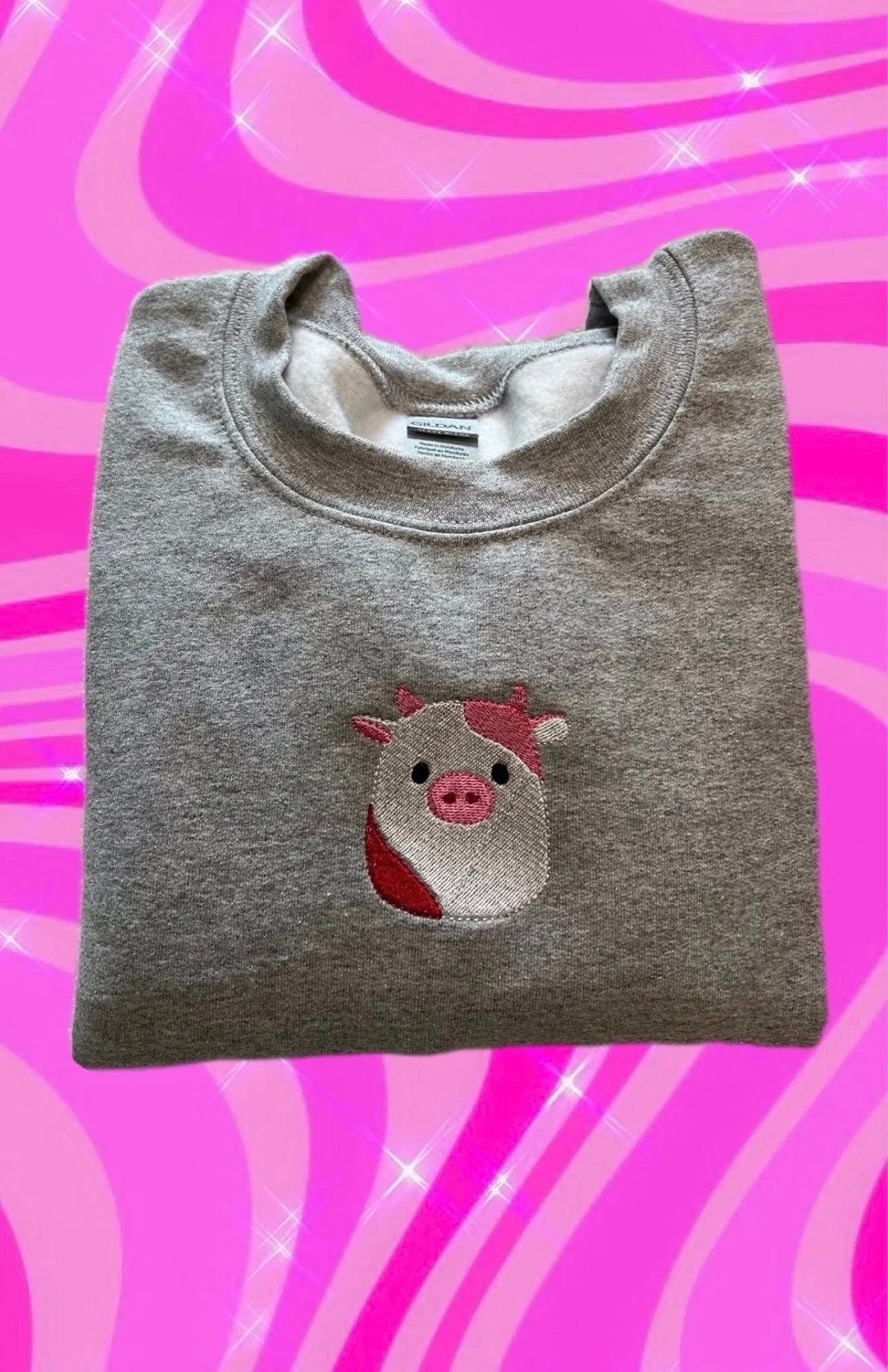 Cow Squishmallow Embroidered Sweatshirt
