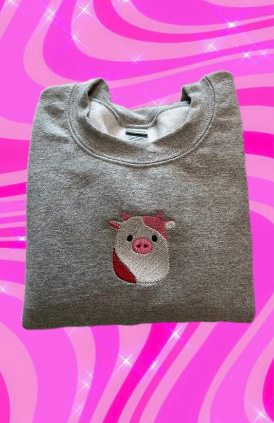 Cow Squishmallow Embroidered Sweatshirt