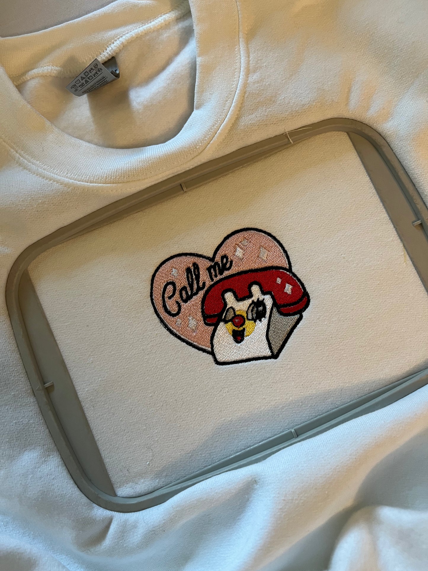 Call Me Embroidered Sweatshirt