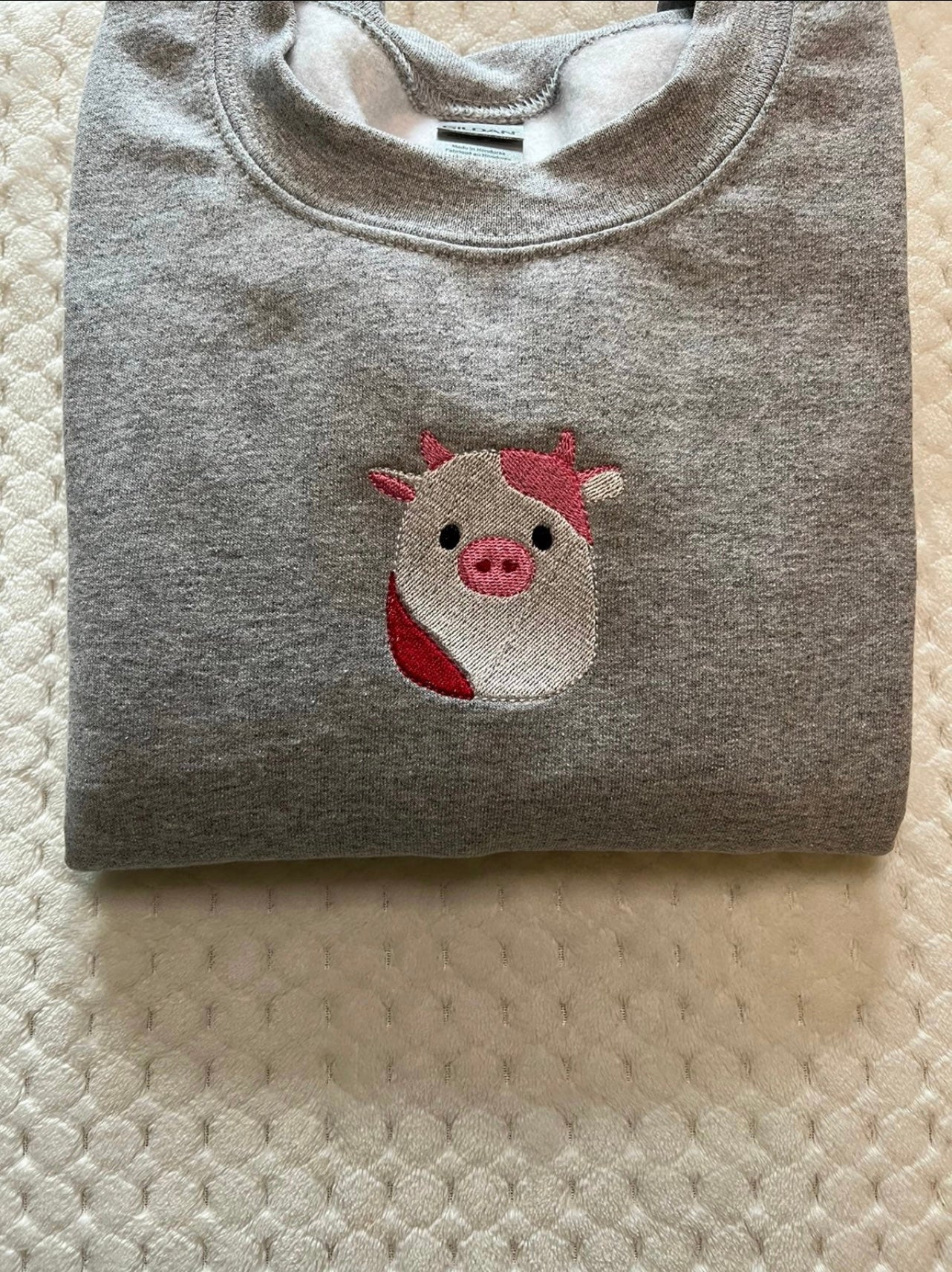 Cow Squishmallow Embroidered Sweatshirt